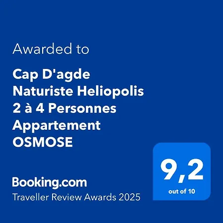 Cap D'agde Naturiste Heliopolis 2 à 4 Personnes Osmose Appartement *